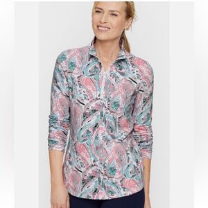 Talbots paisley half zip